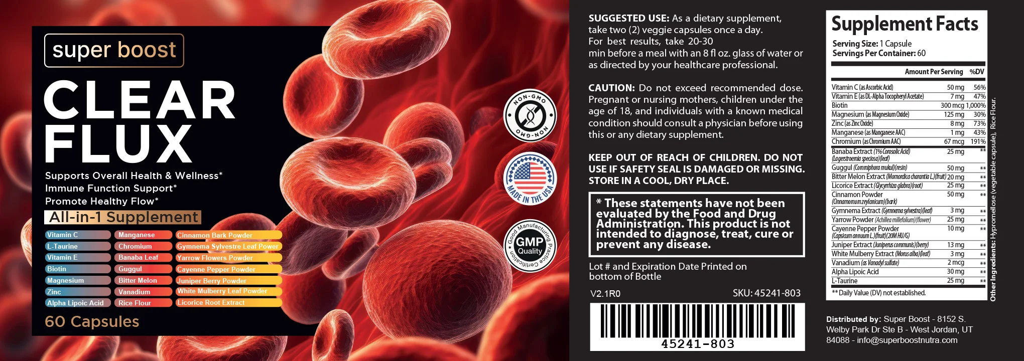 Clear Flux Product Label